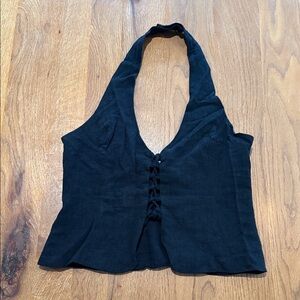 Princess Polly Black Lace-Up Crop Top